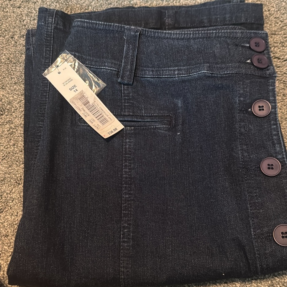 Denim Knee-Length A-Line Skirt Westbound Park ave fit - Picture 2 of 4